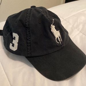 BLACK POLO BALL CAP
